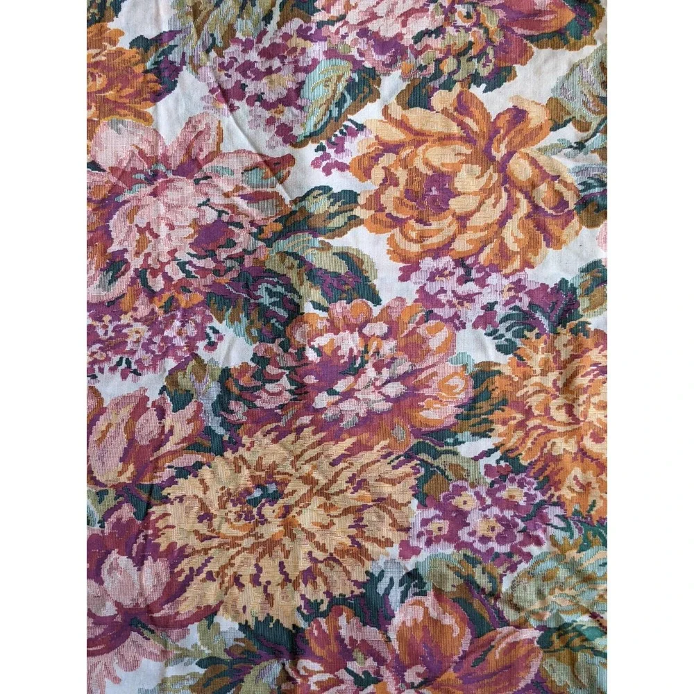 Vintage Baroque Floral Print Fabric, Large‎ Scale Floral Print, 42